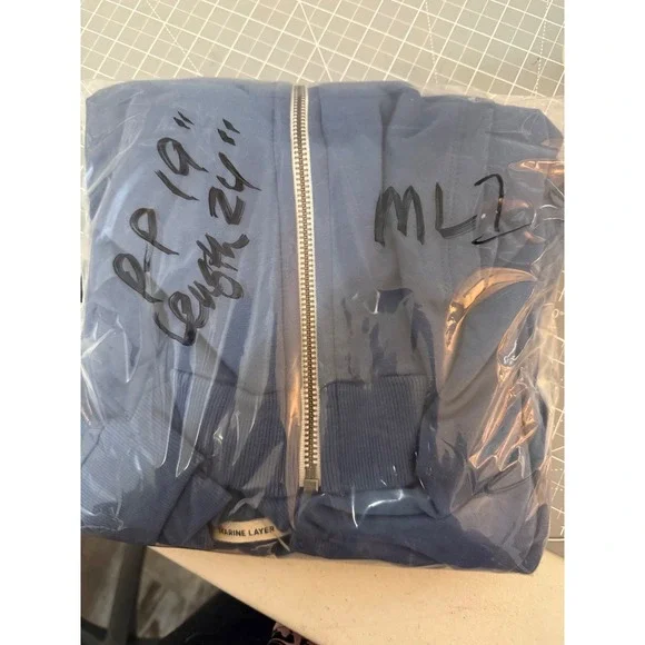 Marine Layer Women's Blue Full Zip Hoodie Sweatshirt Size S Made in USA‎ - Picture 6 of 6